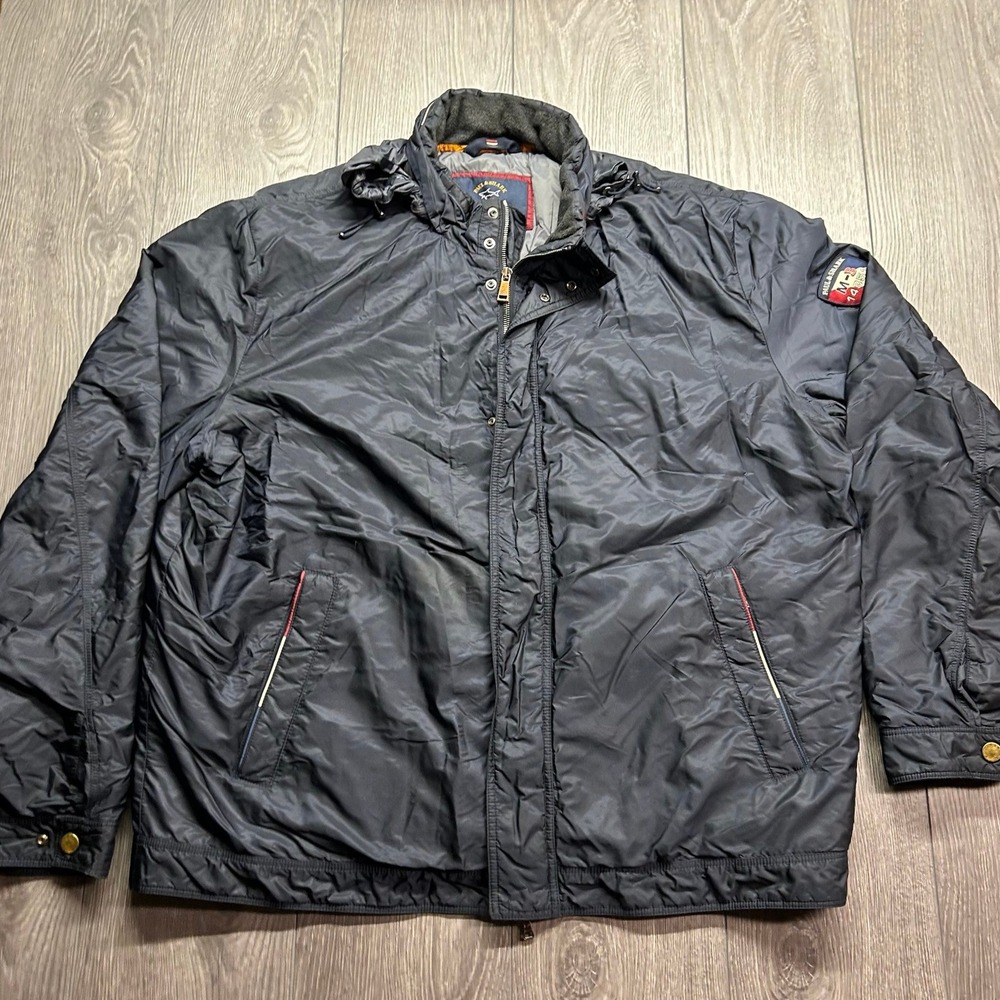 Paul & Shark Yachting Competition XL Jacket Navy Blue Full Zip Hooded Mens XL